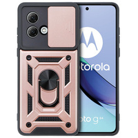 Брониран калъф за Motorola Moto G84 5G, CamShield Slide, розов rose gold