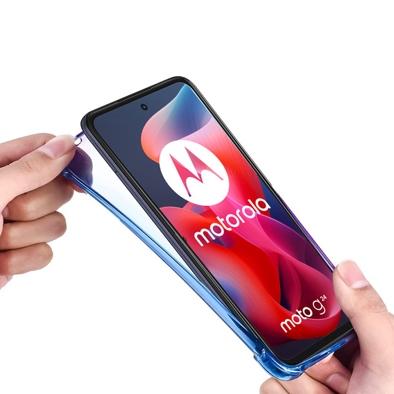 Калъфът Gradient Dropproof за Motorola Moto G24 / G24 Power / G04, Лилаво / синьо