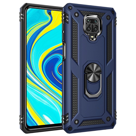 брониран калъф за Xiaomi Redmi Note 9S / 9 Pro, Nox Case Ring, тъмносин