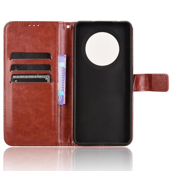 Калъф с капак за Oppo Reno 12FS / 12F, Crazy Horse Wallet, кафяв