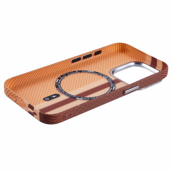 Калъфът за iPhone 13 Pro Max, Carbon Fiber MagSafe, жълт