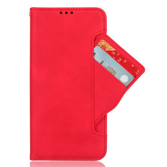 Калъф с капак за Infinix Zero 30 5G, Card Slot, червен