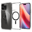 Калъфът MagSafe Spigen за iPhone 16 Pro Max, Ultra Hybrid, прозрачен + 9H закалено стъкло