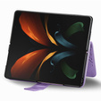 Калъф с капак за Samsung Galaxy Z Fold 4 5G, Butterfly, лилав