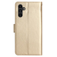 Калъф с капак за Samsung Galaxy A25 5G, Butterfly, златен + 9H стъкло 