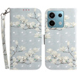 Калъф с капак за Xiaomi Redmi Note 13 Pro 5G, Wallet, Magnolia Flowers сив