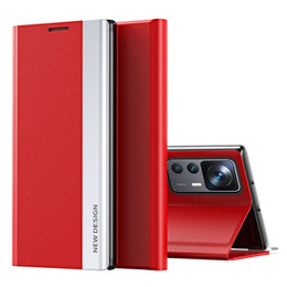 Калъф с капак за Xiaomi 12T / 12T Pro, Side Magnetic, червен