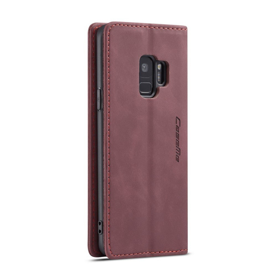 CASEME калъф за Samsung Galaxy S9, Leather Wallet Case, бордо