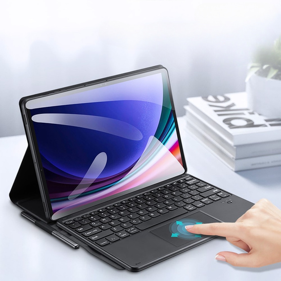 Калъф + клавиатура Samsung Galaxy Tab S9+, Dux Ducis TouchPad Leather Pen Slot, черен