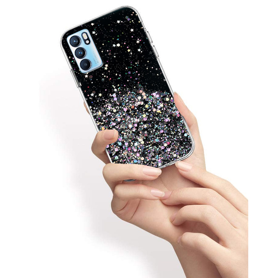 Калъфи за OPPO Reno 6 5G, Glittery, черен