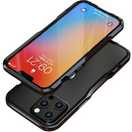 Калъфът LUPHIE за iPhone 13 Pro Max, Armor Bumper, черно / червено