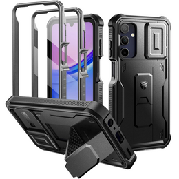 Брониран калъф за Samsung Galaxy A15, Dexnor Full Body (Two Frames), черен