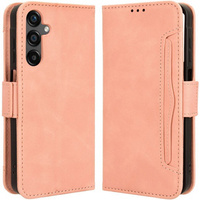 Калъф с капак за Samsung Galaxy M55 5G, Card Slot, розов