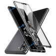Магнитен калъф с двойно стъкло MagSafe за Samsung Galaxy S24+ Plus, черен