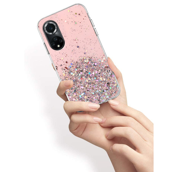 Калъфи за Huawei Nova 9, Glittery, розов