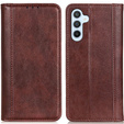 Калъфи за Samsung Galaxy S24, Wallet Litchi Leather, кафяв