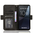 Калъф с капак за Sony Xperia 10 VI, Card Slot, черен