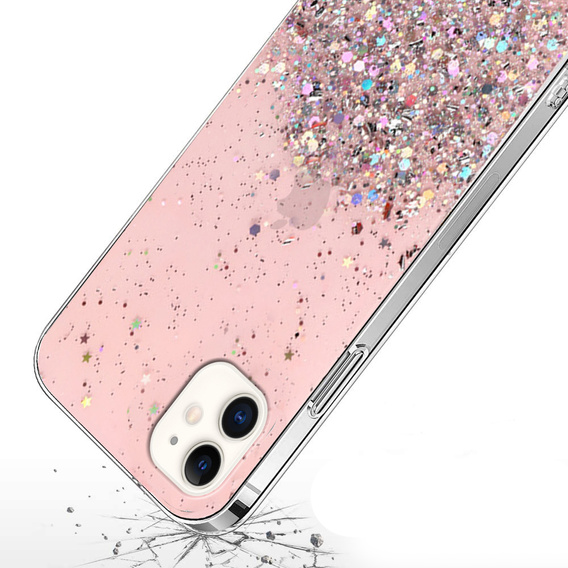 Калъфи за iPhone 12/12 Pro, Glittery, розов