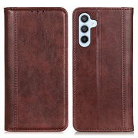 Калъфи за Samsung Galaxy A35 5G, Wallet Litchi Leather, кафяв