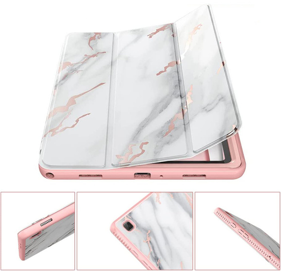 Калъфи за Samsung Galaxy Tab A7, Suritch Full Body Basic Marble, розов