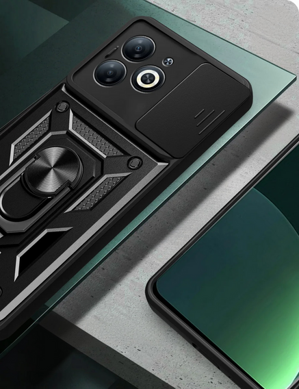 Брониран калъф за Infinix Hot 40i, CamShield Slide, черен