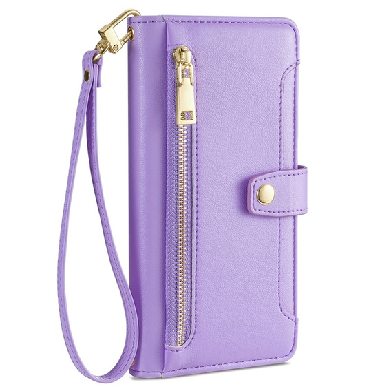 Калъф с капак за Oppo A38 / A18 4G, Wallet Zipper Pocket, лилав