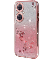 Калъф за OnePlus Nord CE 3 Lite 5G, Glitter Flower, розов rose gold