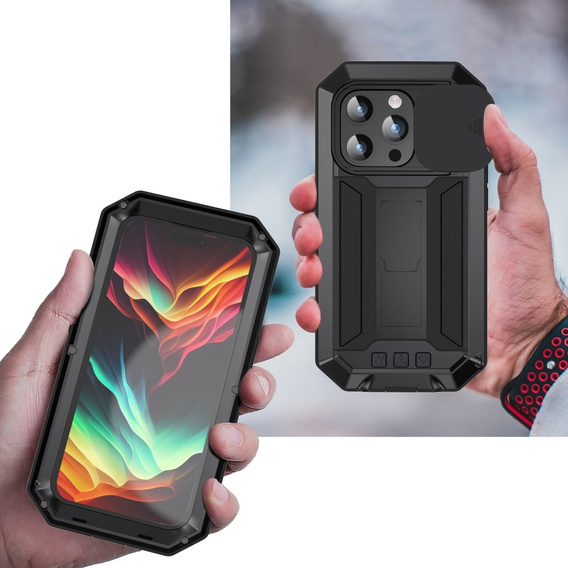 Калъф за iPhone 15 Pro Max, R-JUST CamShield Slide, брониран, черен