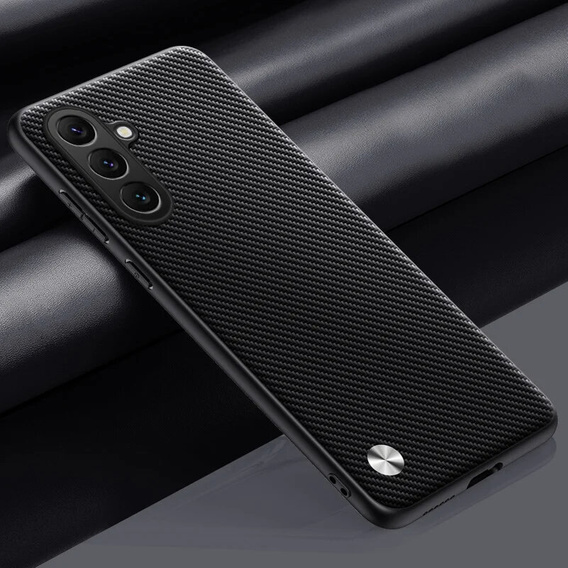 Кожен калъф за Samsung Galaxy M55 5G, leather hybrid, carbon черен