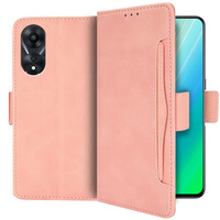 Калъф с капак за Oppo A78 5G, Card Slot, розов