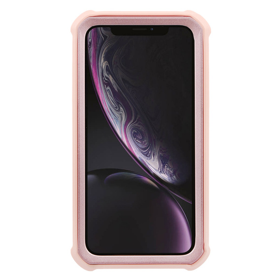 Брониран калъф за iPhone XR, Dexnor Full Body, розов