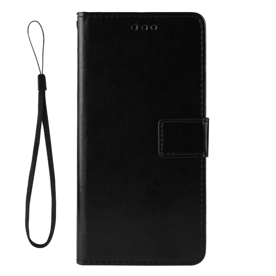 Калъф с капак за Alcatel 1S/1V/3L, Crazy Horse Wallet, черен