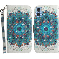 Калъф с капак за Motorola Moto E22 / E22i, Wallet mandala, бял