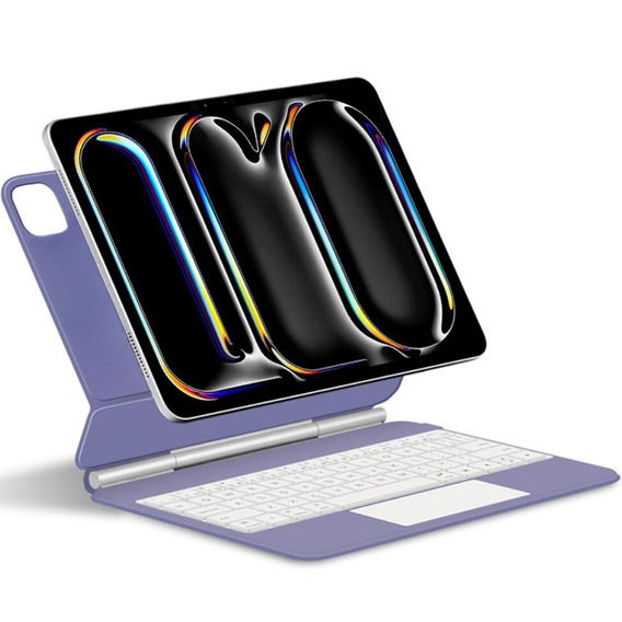 Калъф за клавиатура за iPad Pro 13" 2024, Magnetic Keyboard Touchpad, лилав