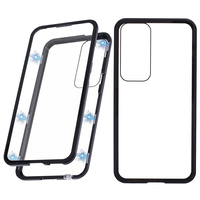 Калъфът за Samsung Galaxy S25+ Plus, Magnetic Dual Glass, черен