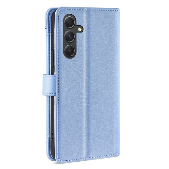 Калъф с капак за Samsung Galaxy A54 5G, Wallet Zipper Pocket, син