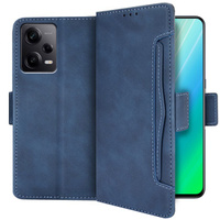 Калъф с капак за Xiaomi Redmi Note 12 Pro+ 5G, Card Slot, син