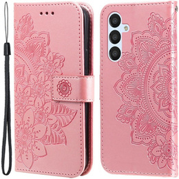 Калъф с капак за Samsung Galaxy A54 5G, Mandala Flower, розов rose gold