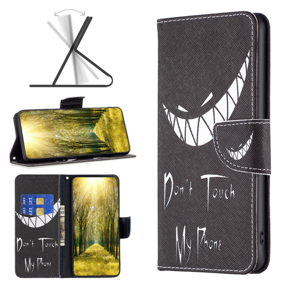 Калъф с капак за Infinix Zero 30 5G, Wallet, Don't Touch My Phone, черен