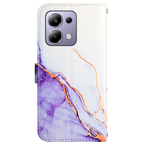 Калъф с капак за Xiaomi Redmi Note 13 Pro 4G, Wallet, Marble лилав