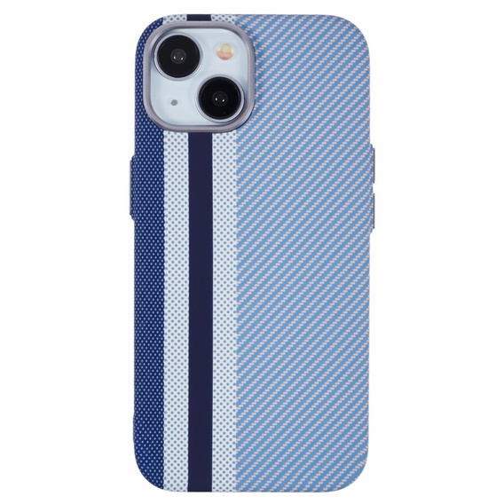 Калъфът за iPhone 14, Carbon Fiber MagSafe, син